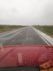 Be careful driving on the roads tonight, ice is forming on the sides already. Photo curtesy of Jim Reynolds