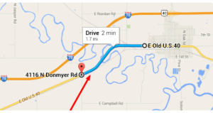 Scene of the Monday morning train derailment near Solomon   Map courtesy Kansas Highway Patrol