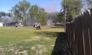 Williams being taken by EMS from the scene