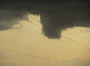 Cloud about 20 miles west of Alliance at 7:15 pm on 5/18/14. This cloud produced some brief rotation, but didn’t drop any further than pictured. (Kevin Horn photo).