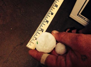 Hail from Saturday night -photo courtesy Thomas County Emergency Management
