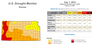 U.S. Drought Monitor map for July 1, 2014 CLICK to Enlarge