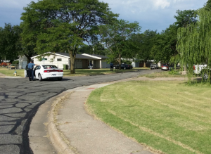 Police on the scene of a report of shots fired in Salina