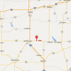 Location of the Thursday morning train derailment in McPherson County