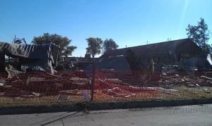 Flamingo motel following the Friday night fire