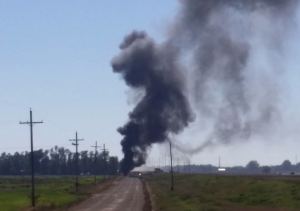 Smoke from the scene of the accident.