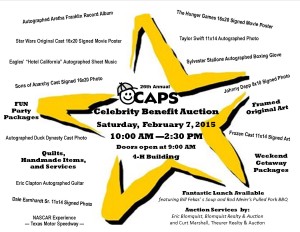 2015 CAPS Celebrity Auction Image_Celebrity Items Promotion