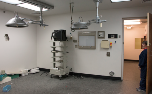 Connie Chapman, who worked at the Sac-Osage Hospital in Osceola, Mo.,for 40 years, looks over a nearly empty room in the hospital, which is slated for demolition on May 1. Credit Todd Feeback / Heartland Health Monitor