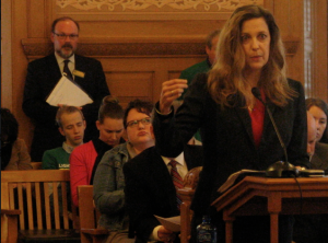 Kansas Department of Health and Environment Secretary Susan Mosier warned legislators Thursday of the potential fiscal pitfalls of expanding Medicaid. Credit Andy Marso / Heartland Health Monitor