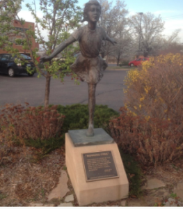 Statue of Tammy Walker, a rural Salina girl whose father, a well-to-do entrepreneur, provided funding for the cancer center. CREDIT BRYAN THOMPSON / HEARTLAND HEALTH MONITOR