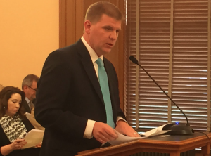 Photo by Ashley Booker Shawn Sullivan, Brownback’s budget director, said the governor still plans to seek alcohol and tobacco taxes as part of a revenue plan to fill the budget hole.