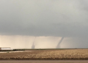 National Weather Service photo of the Friday night tornadoes in Scott County