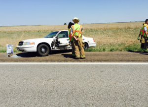 KHP at the scene of the Thursday accident in Russell County.