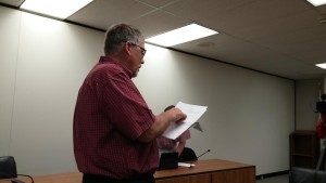Saline Co. Clerk Don Merriman announces recount results on Wednesday