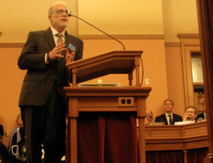 Photo by Dave Ranney Tom Bell, president and chief executive officer of the Kansas Hospital Association, says a proposed increase on a provider tax would be an economic hardship for the state’s hospitals.