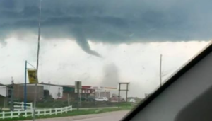  View of the funnel cloud from the U.S. 83/56 junction. Photo courtesy of Haskell County Deputy Eric Lalicker. 