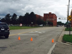 Streets blocked off in downtown Salina on Wednesday afternoon