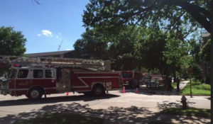 Emergency responders on the scene of the suspicious package call on Tuesday in Manhattan