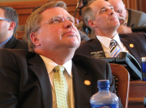 Photo by Jim McLean Rep. Mark Hutton, a Wichita Republican, said he is giving up his effort to reinstate taxes on business owners exempted by the 2012 tax cut law.