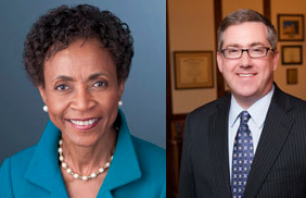 Bernadette Gray-Little, Chancellor University of Kansas and Kirk Schulz, President Kansas State University