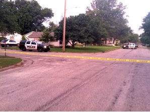 Officers on the scene of Tuesday's shooting in Hutchinson