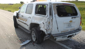 Sheriff's vehicle involved in Thursday's I-70 crash -KHP photo