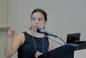 Laura Guerra-Cardus, associate director of the Children's Defense Fund in Texas, pointed to some of the data she presented during a Medicaid expansion panel held Saturday at the National Council of La Raza conference in Kansas City.
