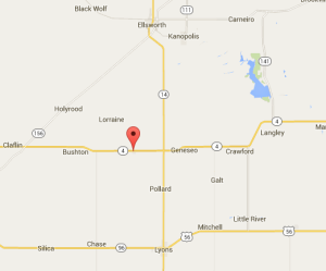 Fredrick is located on Kansas 4 east of Bushton- click to expand- google map
