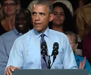 Pres. Obama speaking at Macomb College Wednesday