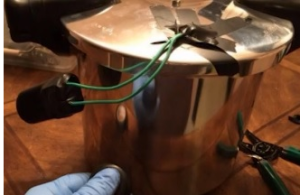 Authorities say Goldberg allegedly posted a photo of this pressure cooker bomb.