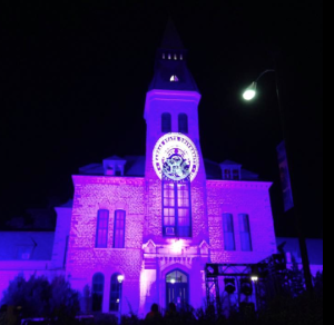The Manhattan campus was lit up in purple last night in honor of KSU Foundation's new billion dollar campaign- photo KSU Foundation