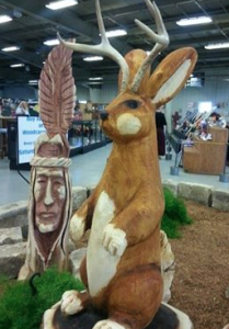 A ackalope carved from a piece of wood with a chainsaw was one of the many highlights at this year's fair- photo Kansas State Fair