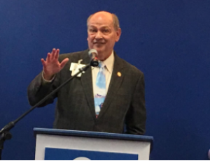 Dr. Randall O'Donnell announcing Tuesday that Children's Mercy South will now be called Children's Mercy Hospital Kansas. CREDIT DAN MARGOLIES / HEARTLAND HEALTH MONITOR