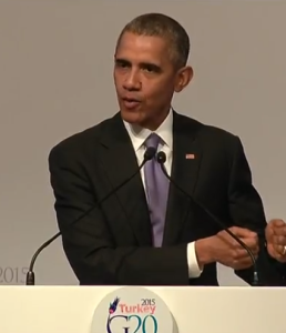 President Obama during the Monday morning news conference