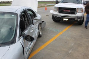 Three vehicle collision near the State Street exit on Interstate 135 Friday morning (Photo: Kansas Highway Patrol)