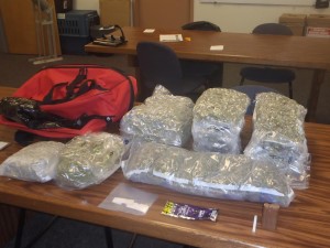 14.6 pound of marijuana and other drug paraphernalia were seized early Thursday morning (Photo: Saline County Sheriff's Office)