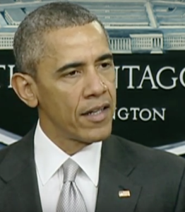 President Obama at the Pentagon briefing on Monday