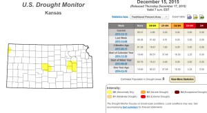 Drought monitor map December 15, Click to enlarge