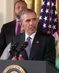Pres. Obama during Tuesday's White House ceremony