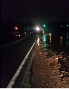 Spring River about to cross U.S. 166 East of Baxter Springs- photo Cherokee Co. Emergency Mgmt