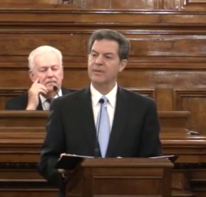 Governor Brownback during Tuesday's State of the State address