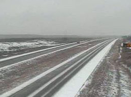 Icy I-70 on Tuesday afternoon KDOT image