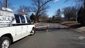 A tree and power line down on Republic Avenue (Photo: Salina Police Dept.)