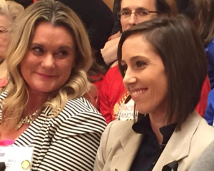 Cancer survivors Amy Holdman, left, and Marcie Kelly were among the supporters of a bill prohibiting the use of tanning beds by minors who packed a Tuesday hearing at the Kansas Statehouse. JIM MCLEAN / HEARTLAND HEALTH MONITOR