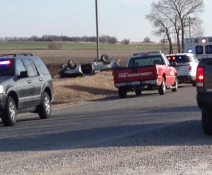 Monday's fatal accident near Emporia -photo courtesy KVOE