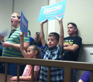 Big crowds turned out for Democrats across Kanas. Even small children were campaigning for Sanders