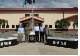Sens. Moran, Gardner and Daines meet Feb. 29 with Joint Task Force Guantanamo Commander Rear Adm. Peter J. Clarke, and Deputy Commander Brig. Gen. Jeffrey W. Burkett.