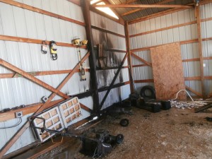 Contents of this shed were damaged by fire Photo: Saline County Sheriff's Dept.