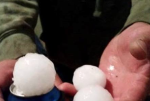 Hail in Elkart on Friday- photo National Weather Service