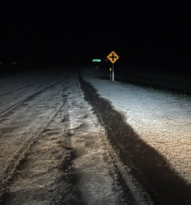 Hail on the roads in Morton County-photoPiotrowski via NWS